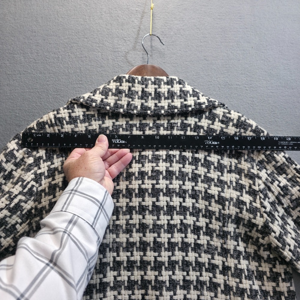 Chico's Women's Black/White Wool Blend Full Zip Weave Jacket Size 2-(L or XL) - Picture 8 of 9